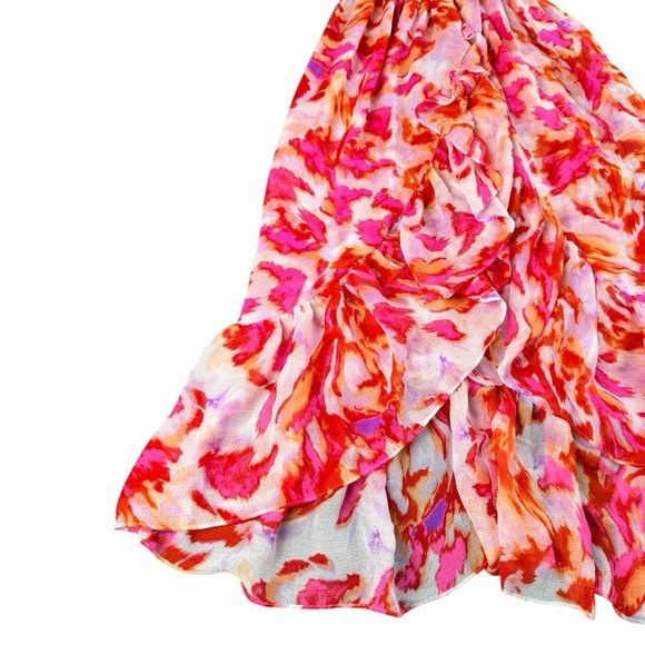 Misa Los Angeles Women's Rumi Midi Floral Dress High-Low In Maldive Marble Sz XS - Picture 3 of 13